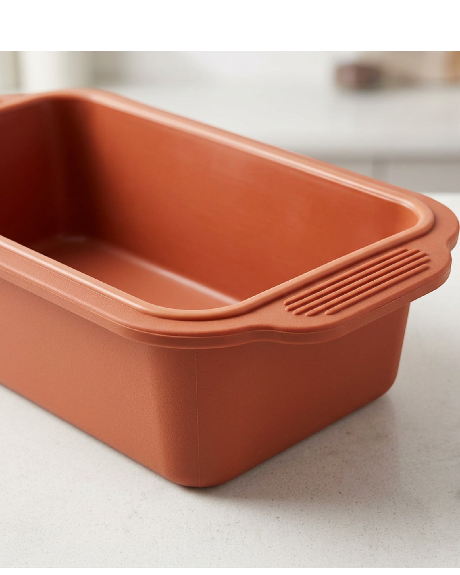 Mjvbg Reinforced Silicone Loaf Pan 9 x 5 Inch Terracotta - Detail view