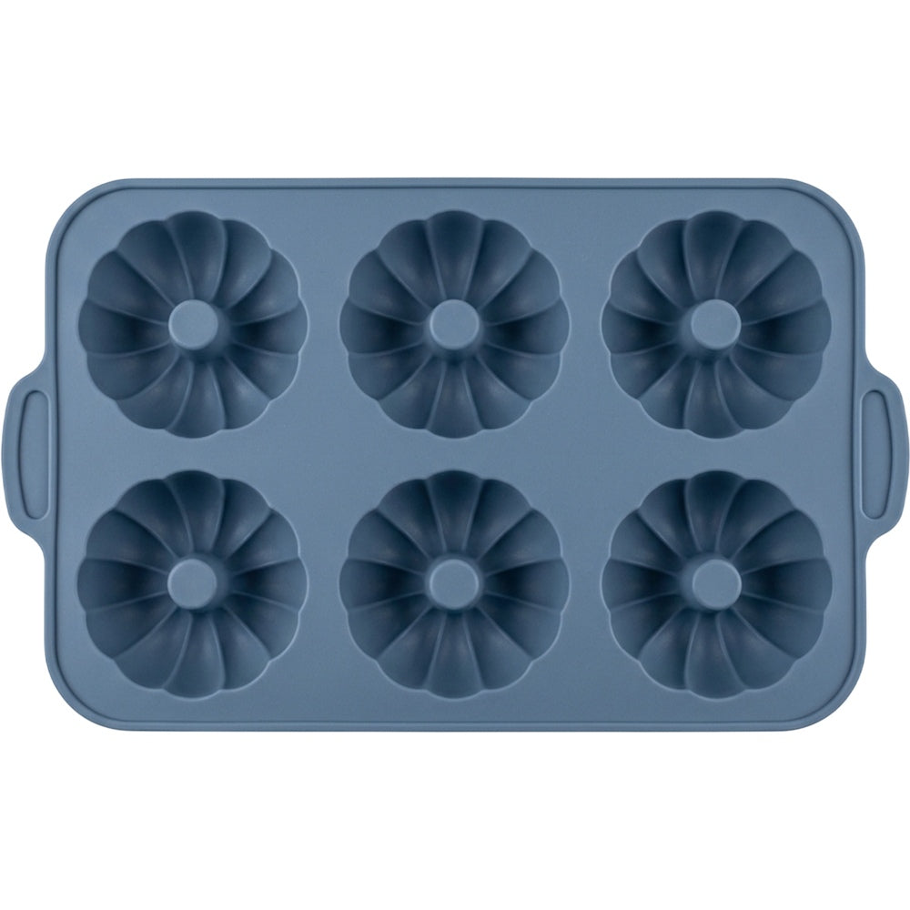 Mjvbg Six-Cavity Fluted Ring Silicone Mold Slate Blue - Product view