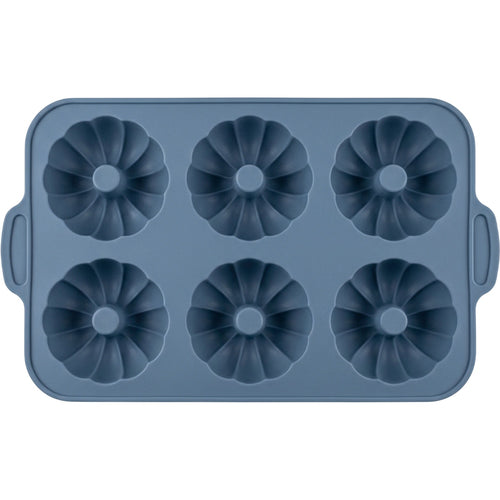 Mjvbg Six-Cavity Fluted Ring Silicone Mold Slate Blue - Product view